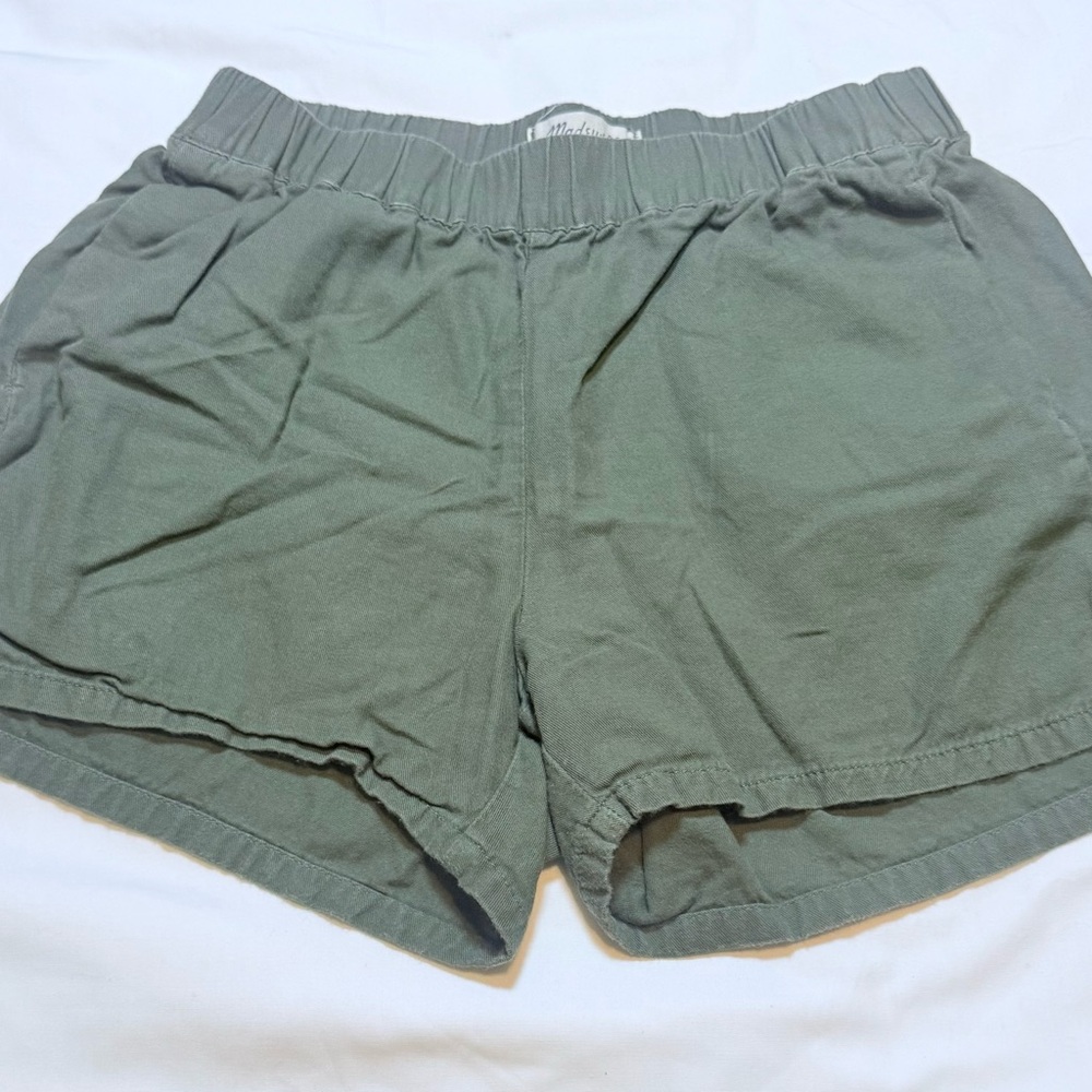 Madewell Elastic Waist Shorts Olive Green - Size XXS